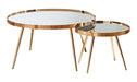 Kaelyn 2-piece Mirror Top Nesting Coffee Table Mirror and Gold - Visions in Furniture (La Mirada, CA)