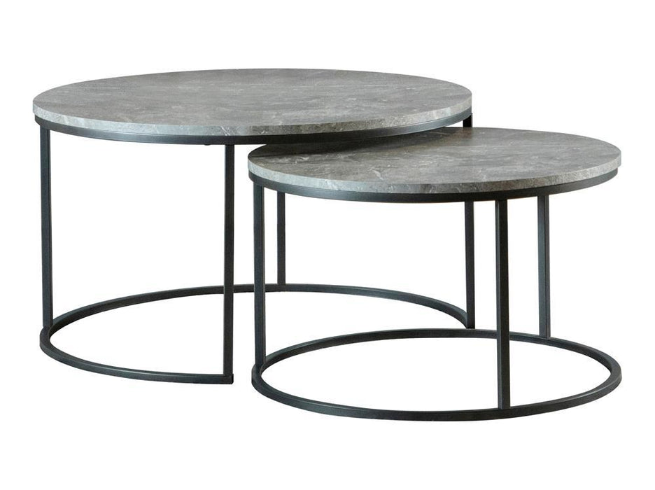 Lainey Round 2-piece Nesting Coffee Table Grey and Gunmetal - Visions in Furniture (La Mirada, CA)