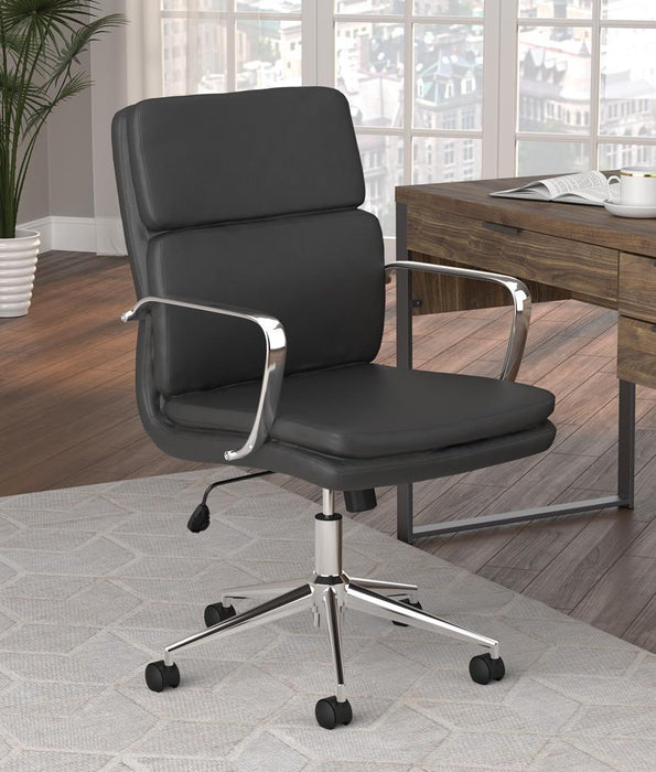 Ximena Standard Back Upholstered Office Chair Black - Visions in Furniture (La Mirada, CA)