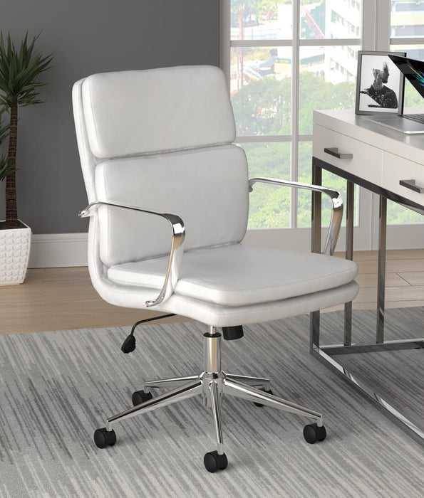 Ximena Standard Back Upholstered Office Chair White - Visions in Furniture (La Mirada, CA)