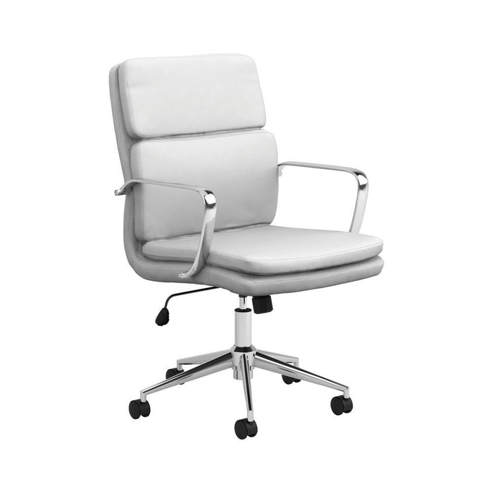 Ximena Standard Back Upholstered Office Chair White - Visions in Furniture (La Mirada, CA)
