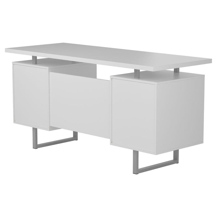 Lawtey Floating Top Office Desk White Gloss - Visions in Furniture (La Mirada, CA)