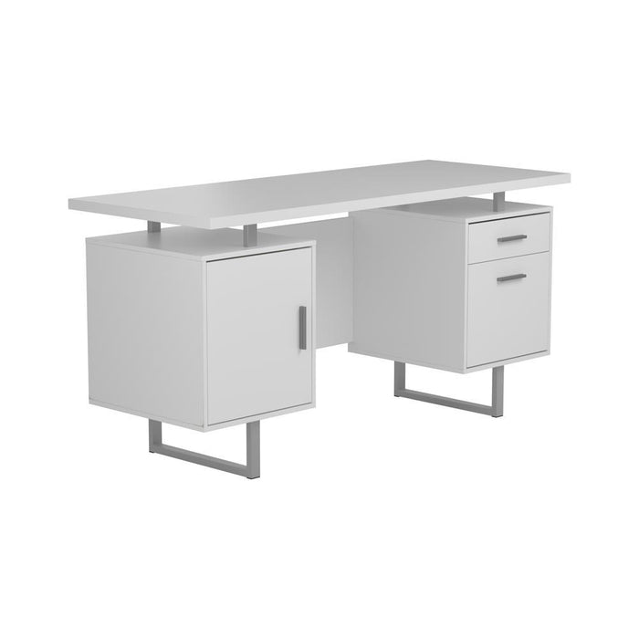 Lawtey Floating Top Office Desk Weathered Grey - Visions in Furniture (La Mirada, CA)