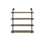 Elmcrest 40-inch Wall Shelf Black and Rustic Oak - Visions in Furniture (La Mirada, CA)