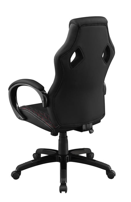 Carlos Arched Armrest Upholstered Office Chair Black - Visions in Furniture (La Mirada, CA)