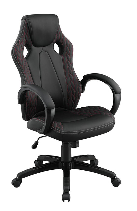 Carlos Arched Armrest Upholstered Office Chair Black - Visions in Furniture (La Mirada, CA)
