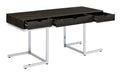 Noorvik 3-drawer Writing Desk Dark Oak and Chrome - Visions in Furniture (La Mirada, CA)