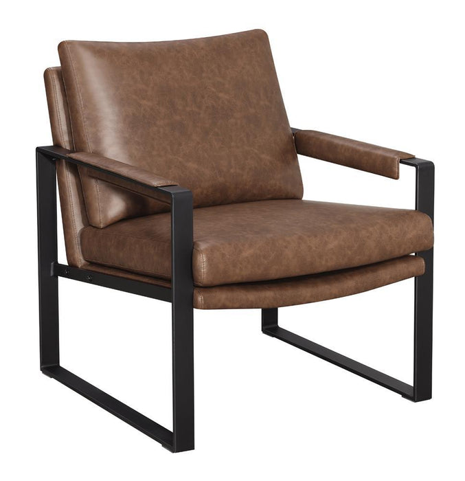 Rosalind Upholstered Accent Chair with Removable Cushion Umber Brown and Gunmetal - Visions in Furniture (La Mirada, CA)
