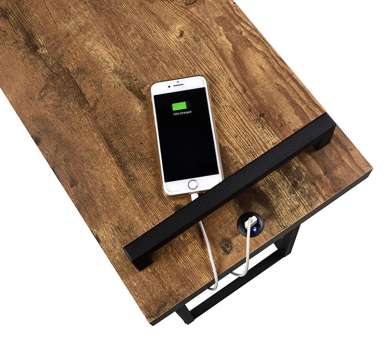 Maxwell C-shaped Accent Table with USB Charging Port - Visions in Furniture (La Mirada, CA)