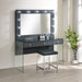 Afshan Upholstered Square Padded Cushion Vanity Stool - Visions in Furniture (La Mirada, CA)