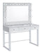 Umbridge 3-drawer Vanity with Lighting Chrome and White - Visions in Furniture (La Mirada, CA)