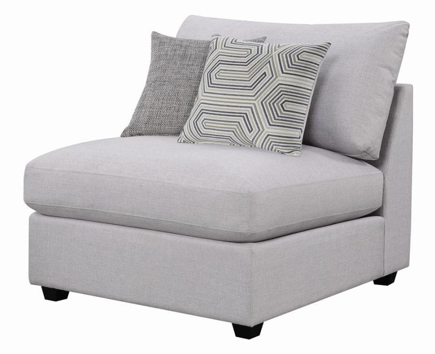 Cambria Upholstered Armless Chair Grey - Visions in Furniture (La Mirada, CA)