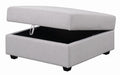 Cambria Upholstered Square Storage Ottoman Grey - Visions in Furniture (La Mirada, CA)