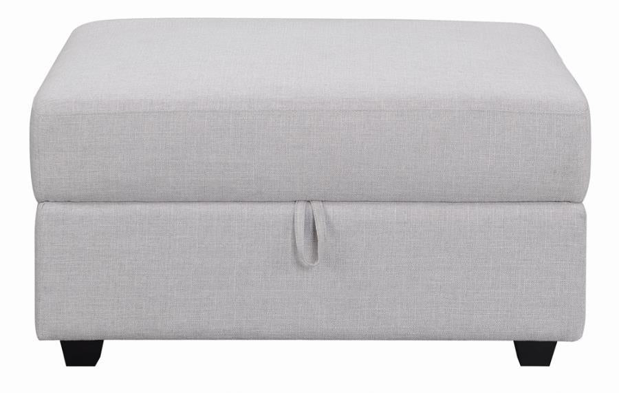 Cambria Upholstered Square Storage Ottoman Grey - Visions in Furniture (La Mirada, CA)
