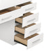 Felicity 9-drawer Vanity Desk with Lighted Mirror Glossy White - Visions in Furniture (La Mirada, CA)