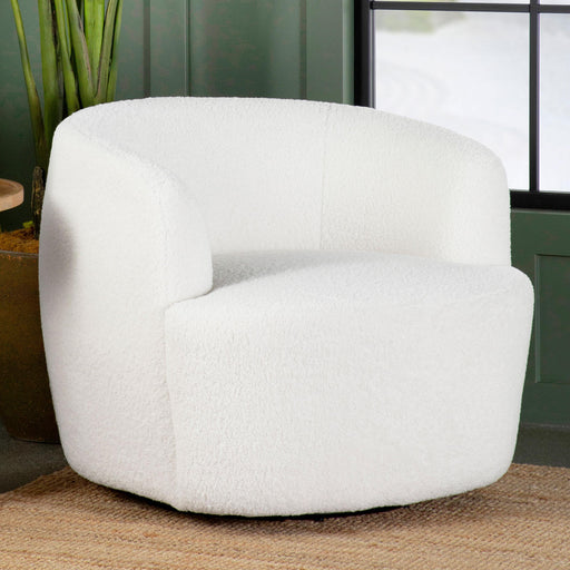 Hudson Upholstered Swivel Chair Natural - Visions in Furniture (La Mirada, CA)