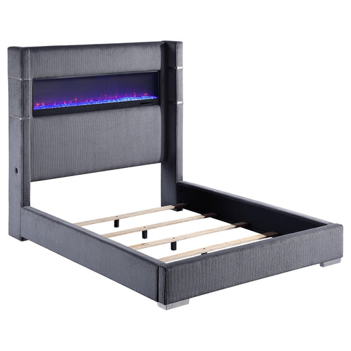 Tisdall California King, E.King & Queen Bed Grey, Black & Queen - Visions in Furniture (La Mirada, CA)