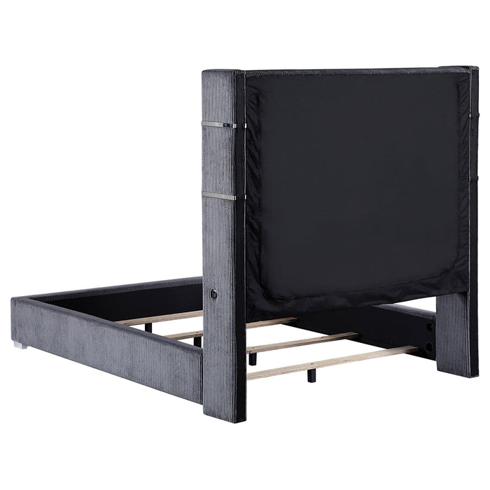 Tisdall California King, E.King & Queen Bed Grey, Black & Queen - Visions in Furniture (La Mirada, CA)