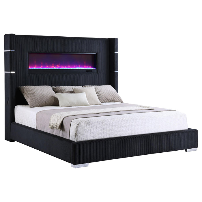 Tisdall California King, E.King & Queen Bed Grey, Black & Queen - Visions in Furniture (La Mirada, CA)