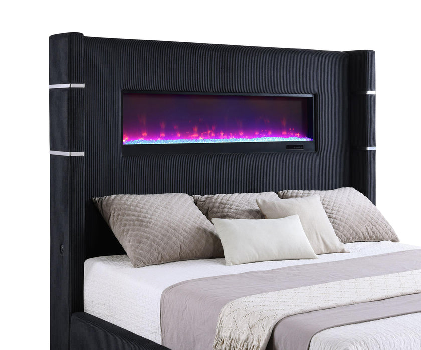 Tisdall California King, E.King & Queen Bed Grey, Black & Queen - Visions in Furniture (La Mirada, CA)