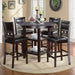 Gia 5 Pc 42" Round Counter Dining Table & 4 Chairs-Ebony