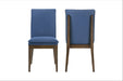Maggie Dining Chair W/Blue Cushion-Walnut