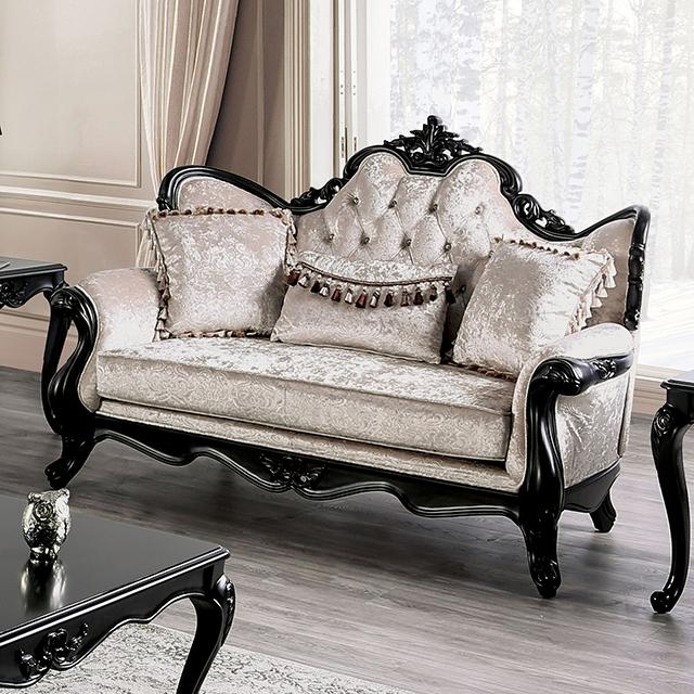 Acapulco White & Espresso Loveseat - Visions in Furniture (La Mirada, CA)