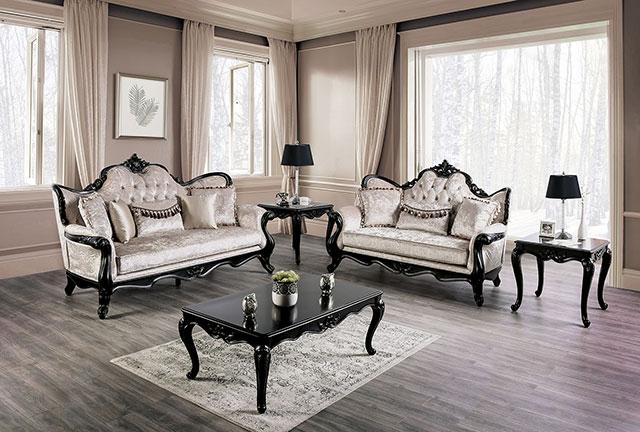 Acapulco White & Espresso Loveseat - Visions in Furniture (La Mirada, CA)