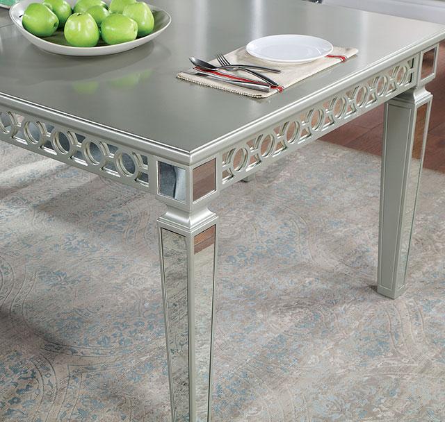 ADALIA Dining Table, Silver - Visions in Furniture (La Mirada, CA)