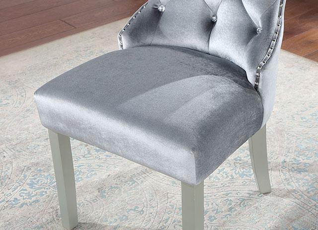 ADALIA Wingback Chair (2/CTN), Silver/Dark Gray - Visions in Furniture (La Mirada, CA)