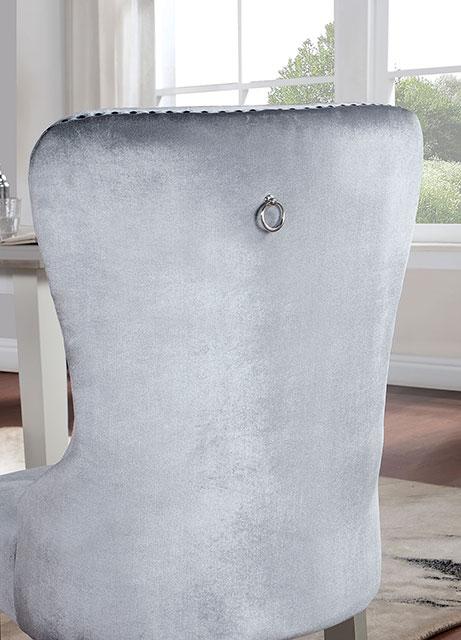 ADALIA Wingback Chair (2/CTN), Silver/Dark Gray - Visions in Furniture (La Mirada, CA)