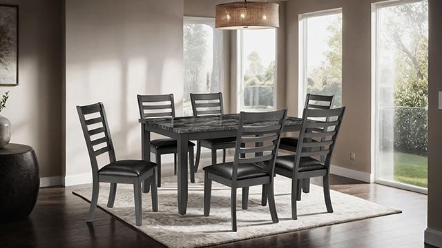 Adia 7 Pc Dinning Table Set Grey & Brown - Visions in Furniture (La Mirada, CA)