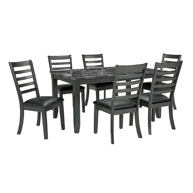 Adia 7 Pc Dinning Table Set Grey & Brown - Visions in Furniture (La Mirada, CA)