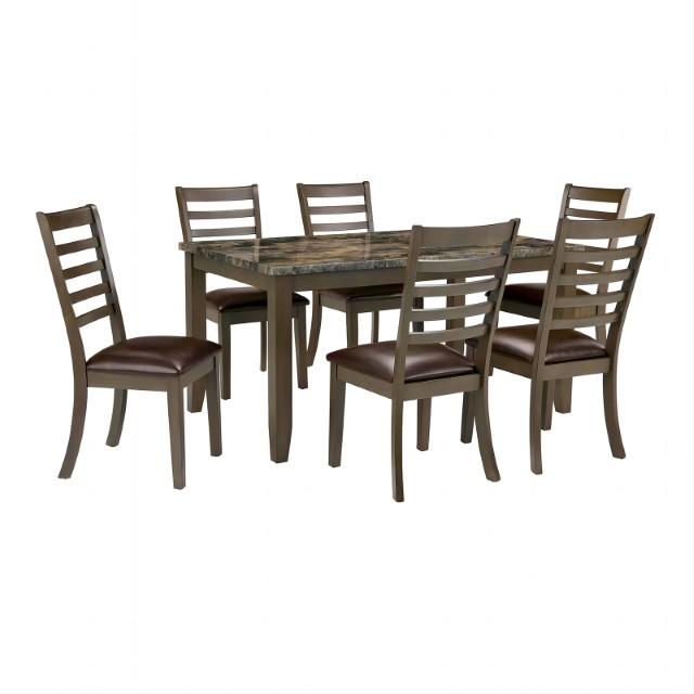 Adia 7 Pc Dinning Table Set Grey & Brown - Visions in Furniture (La Mirada, CA)