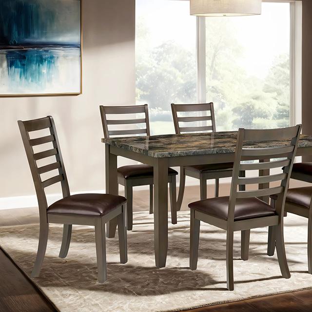 Adia 7 Pc Dinning Table Set Grey & Brown - Visions in Furniture (La Mirada, CA)