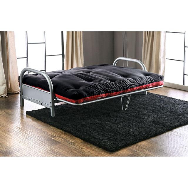 Aksel Black/Red Futon Mattress, Black, Red & Gray - Visions in Furniture (La Mirada, CA)