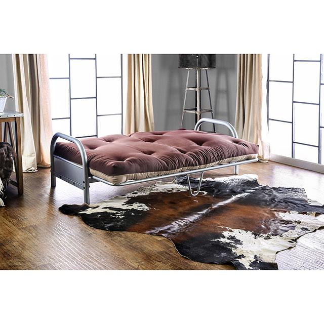 Aksel Black/Red Futon Mattress, Black, Red & Gray - Visions in Furniture (La Mirada, CA)