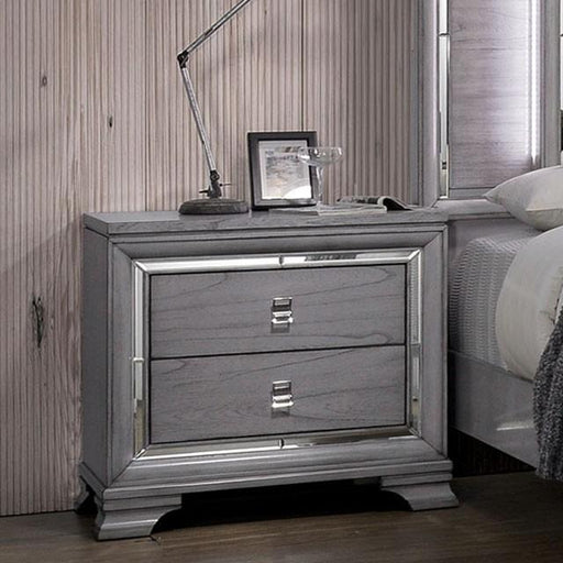 Alanis Light Gray Night Stand - Visions in Furniture (La Mirada, CA)