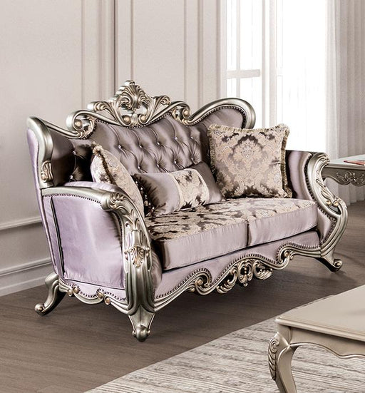 Albacete Loveseat Campage & Walnut - Visions in Furniture (La Mirada, CA)