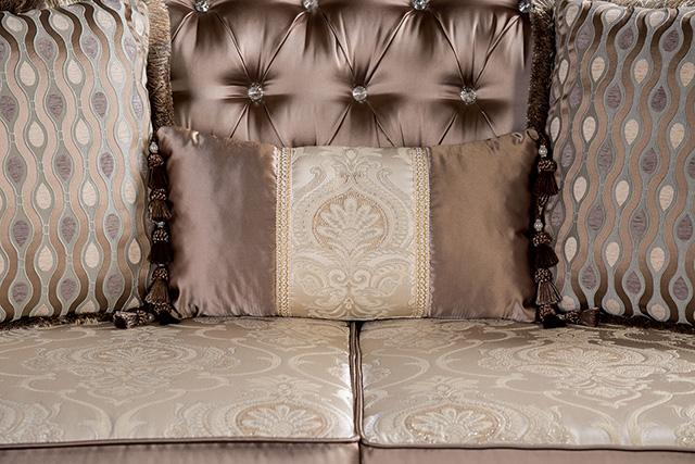 Albacete Loveseat Campage & Walnut - Visions in Furniture (La Mirada, CA)