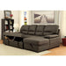 ALCESTER Brown & Gray Sectional w/ Sleeper, Ash - Visions in Furniture (La Mirada, CA)