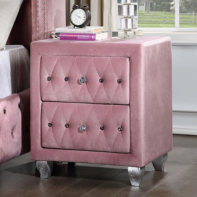 ZOHAR Night Stand, Pink - Visions in Furniture (La Mirada, CA)