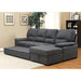 ALCESTER Brown & Gray Sectional w/ Sleeper, Ash - Visions in Furniture (La Mirada, CA)