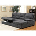 ALCESTER Brown & Gray Sectional w/ Sleeper, Ash - Visions in Furniture (La Mirada, CA)
