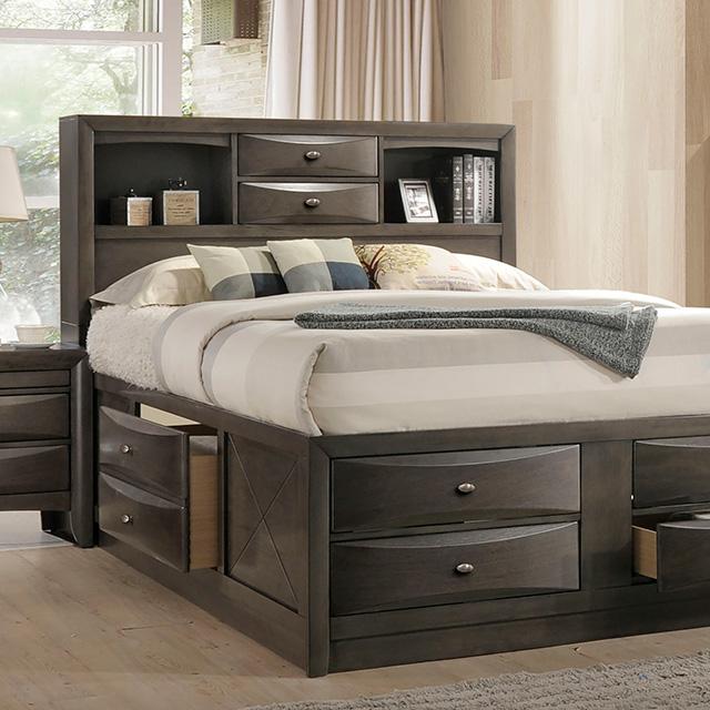 Zosimo Bed Black, Chrome, & Grey - Visions in Furniture (La Mirada, CA)
