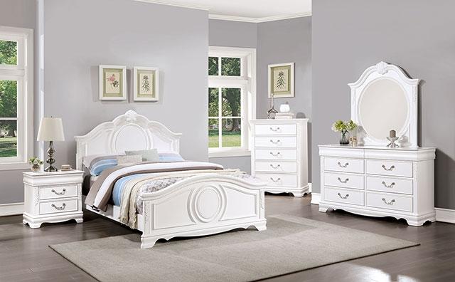 ALECIA Twin & Full Bed, White - Visions in Furniture (La Mirada, CA)