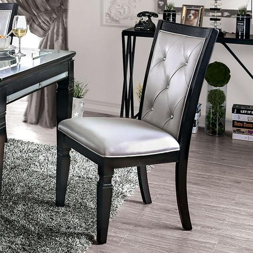 Alena Black/Silver Side Chair (2/CTN) - Visions in Furniture (La Mirada, CA)
