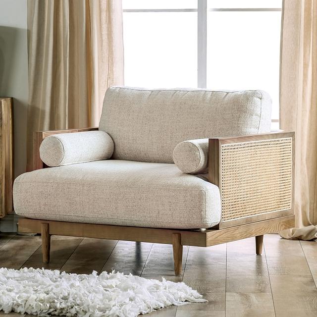 ALESUND Chair, Beige/Light Oak Natural & Brown - Visions in Furniture (La Mirada, CA)