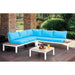 WINONA White/Oak/Blue Patio Sectional w/ Table - Visions in Furniture (La Mirada, CA)