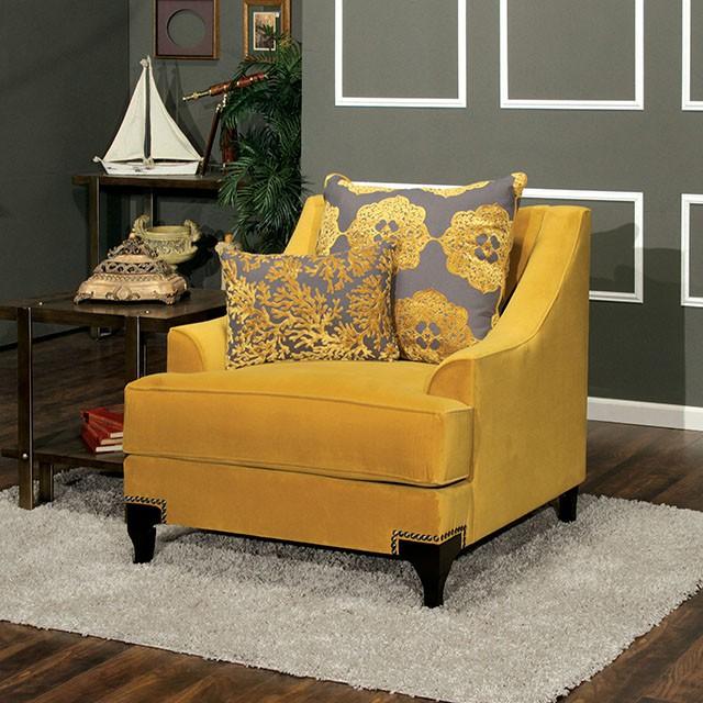 Wolver Gold/Gray Chair, Gold - Visions in Furniture (La Mirada, CA)